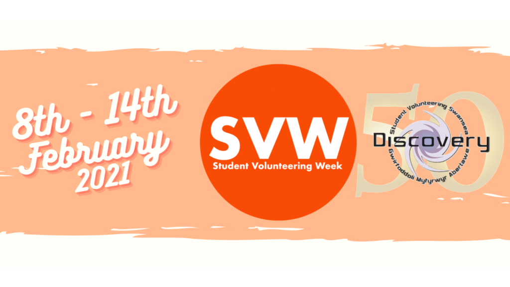 Banner with Discovery & student Volunteering logos with dates 8th- 14th February 2021. 